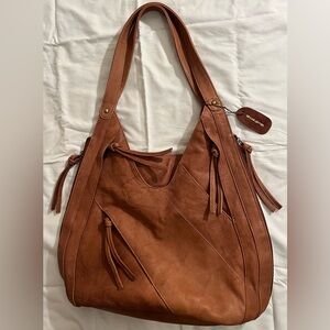 Great American Leather Works Tan Camel Carmel shoulder bag 100% Leather